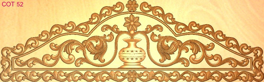 COT DESIGNS - COT-52 Traditional Decorative Floral Archway Relief Carving